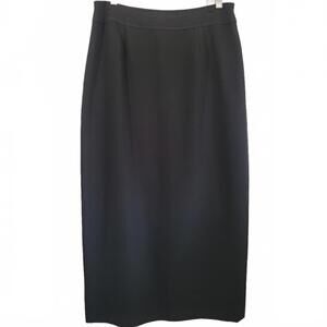 Madison Studio Vintage Ladies Black Pencil Midi Skirt Lined Back Slit Classic Of